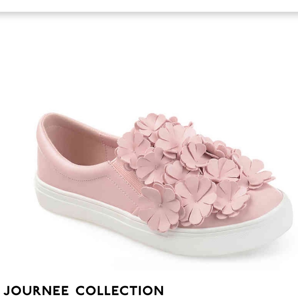 Journee mizey slip on pink loafer tennis‎ shoe 10
